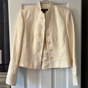 LAUREN Ralph Lauren Cropped Blazer/ Lady Jacket - Cream/Ivory/ Off-white - sz 6
